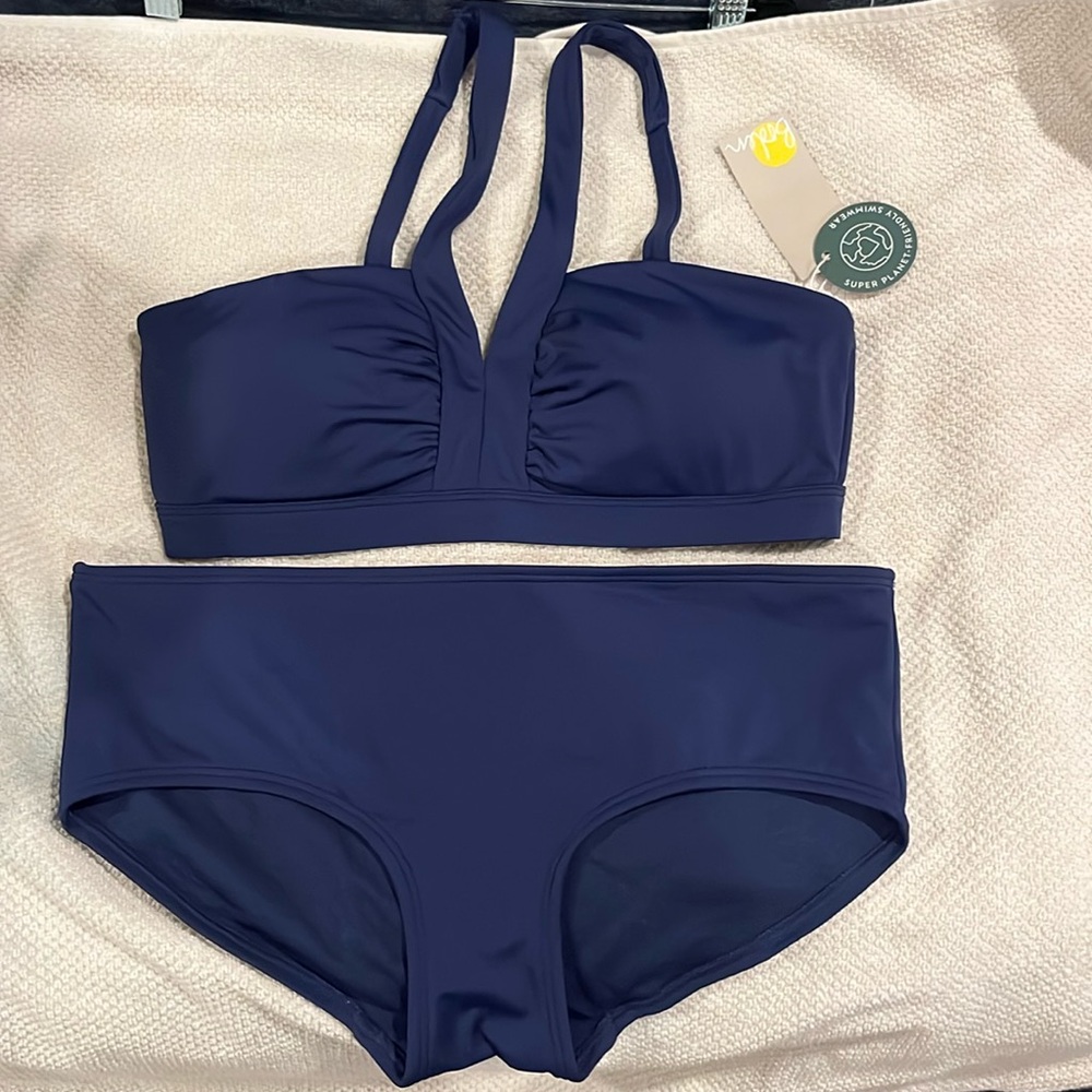 NWT Boden 2 piece navy blue bikini swimsuit sz 6
